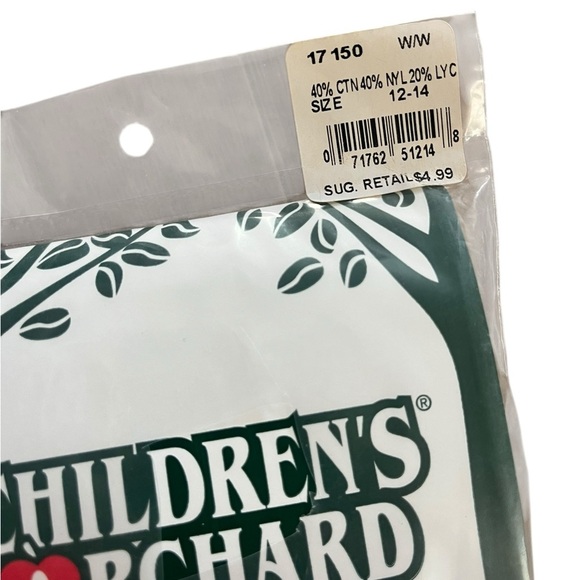 🌼 5/$25 Children’s Orchard Cotton Blend Tights Size 12–14 NEW Made in USA - Picture 2 of 4